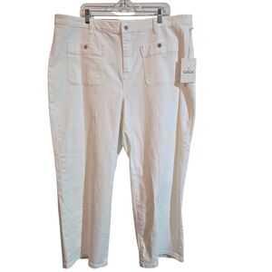 CeCe Plus 20 White Flare Wide Leg Pants